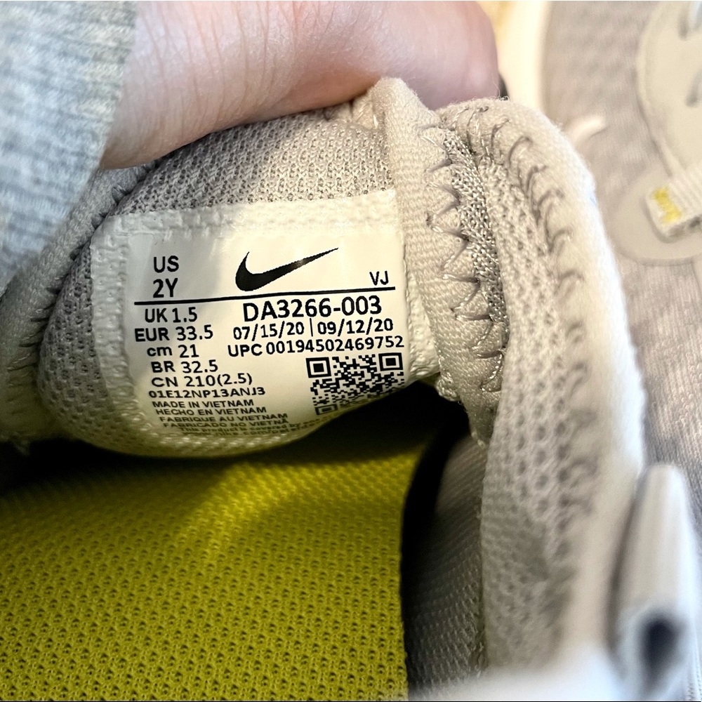 Nike Reposto little kids 2Y in light smoke grey + white check - new with box - Picture 7 of 9